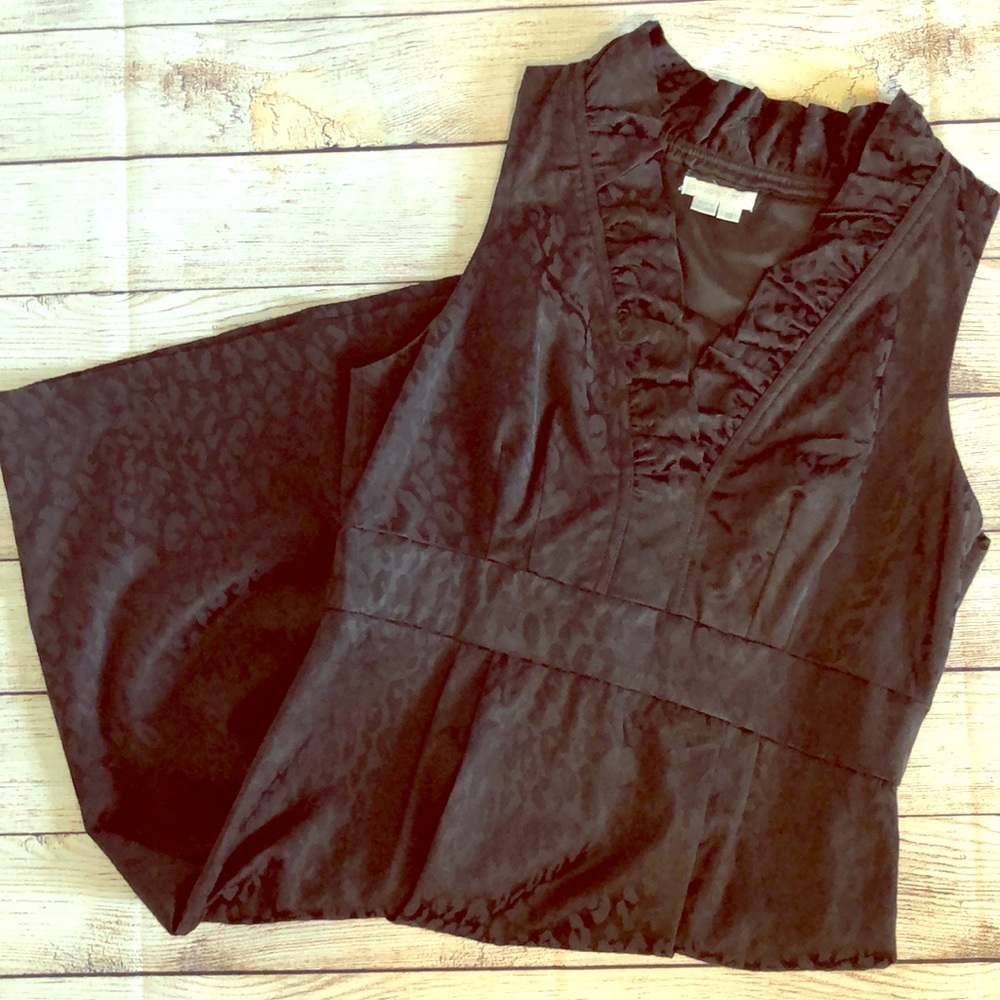 London Times Black Leopard Dress